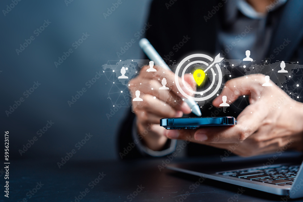 Aufkleber checklist businesspeople management. standardization, certification. compliance to regulations servi