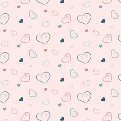 Seamless pattern cute hearts.