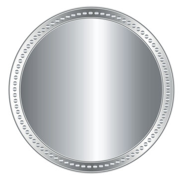 silver coin empty inside on transparent background