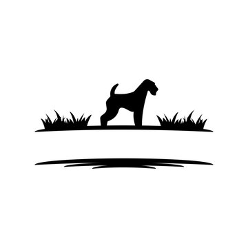 recommend clip art: Dog Airedale Terrier Monogram