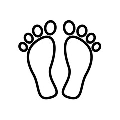 Footprint outline vector icon isolated on white background. Footprint line icon for web, mobile and ui design.