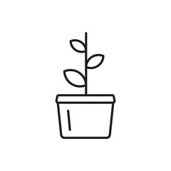 Plant vector linear icon. Houseplant flat sign design. Seedling nature plant symbol isolated pictogram. Plant UX UI icon symbol outline sign 