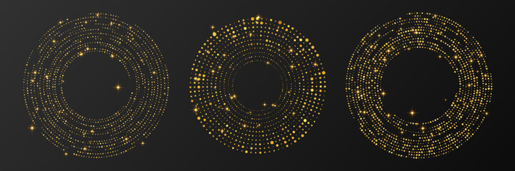 Abstract gold glowing halftone dotted background