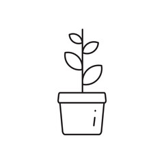 Plant vector linear icon. Houseplant flat sign design. Seedling nature plant symbol isolated pictogram. Plant UX UI icon symbol outline sign 