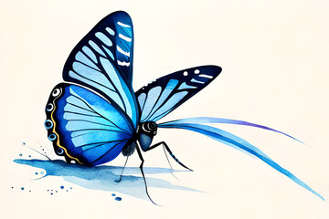 Fototapeta na wymiar Large blue butterfly close-up.