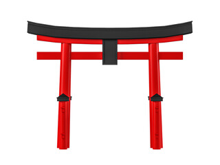 Japanese gateway Red Torii gate  - 595631558