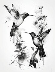 illustration of a flying birds