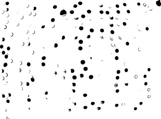 Grunge dots and points texture background. Abstract grainy overlay. PNG graphic illustration with transparent background.