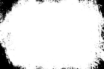 Grunge border texture background. Abstract frame overlay. PNG graphic illustration with transparent background.