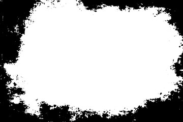 Grunge border texture background. Abstract frame overlay. PNG graphic illustration with transparent background.