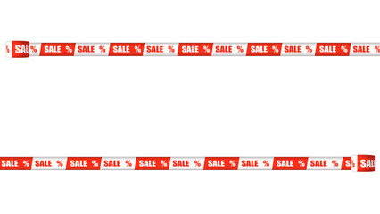 Company loyality programm with sale stripes on canvas. Image of shop sale rolling tapes on screen borders. 
