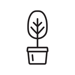 Plant vector linear icon. Houseplant flat sign design. Seedling nature plant symbol isolated pictogram. Plant UX UI icon symbol outline sign 