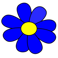 yellow and blue flower