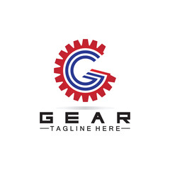 Letter G Gear Engineer Logo Design Template