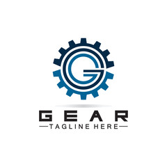 Letter G Gear Engineer Logo Design Template