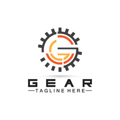 Letter G Gear Engineer Logo Design Template