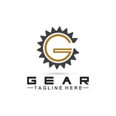 Letter G Gear Engineer Logo Design Template