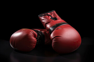 A pair of red boxing gloves