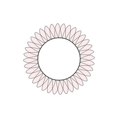 Abstract flower in soft pastel and black