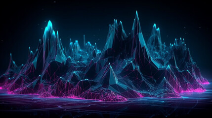 rendering abstract virtual reality blue magenta and cy , Generative AI