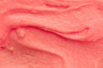 Berry yoghurt ice cream. Smoothies from fresh fruits and berries. Ice cream texture. Delicious sweet dessert close-up as a background.