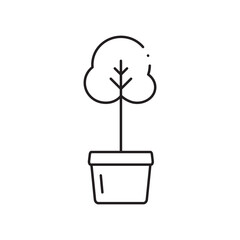 Plant vector linear icon. Houseplant flat sign design. Seedling nature plant symbol isolated pictogram. Plant UX UI icon symbol outline sign 