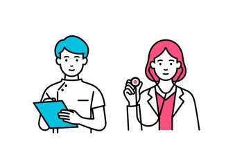 医療従事者の男性と女性