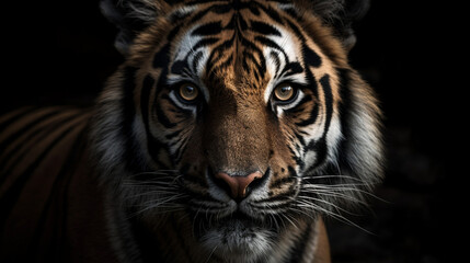 Fototapeta na wymiar Tiger face close up ciematic