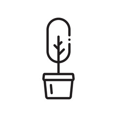 Plant vector linear icon. Houseplant flat sign design. Seedling nature plant symbol isolated pictogram. Plant UX UI icon symbol outline sign 