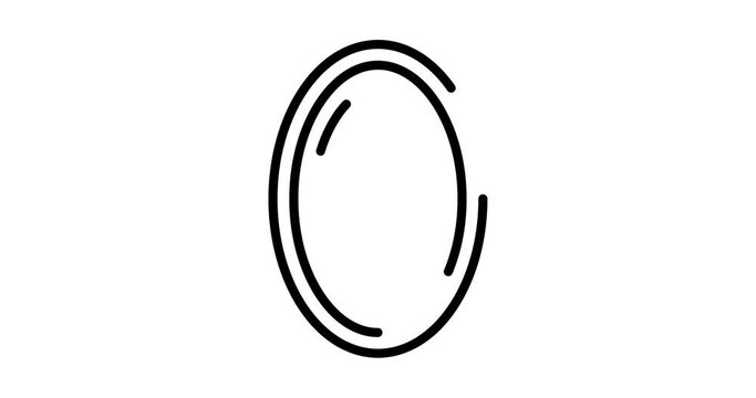 mirror animated outline icon on white background. mirror 4k video animation for web, mobile and ui design