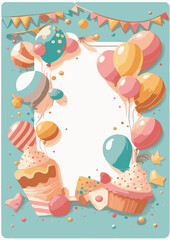 A set of festive vector backgrounds for text, perfect for adding a touch of celebration to your designs. Whether it's a birthday, wedding, baby shower, or party, these backgrounds feature colorful ele