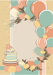 A set of festive vector backgrounds for text, perfect for adding a touch of celebration to your designs. Whether it's a birthday, wedding, baby shower, or party, these backgrounds feature colorful ele