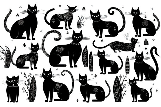 Black cats, collection for your design