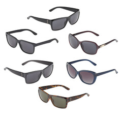 fashion sunglasses group cut out isolated on background transparent 