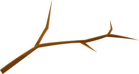 Fototapeta premium vector illustration of a tree branch, a broken branch, a wooden knot
