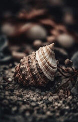 shell on the beach, background, generative ai