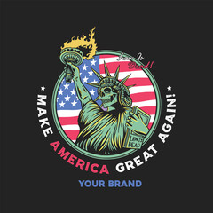 Liberty statue tees graphic vector. © Lemonkey