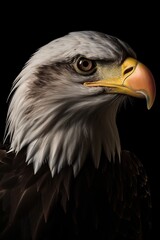 Obraz premium Close up portrait of an American bald eagle, AI concept