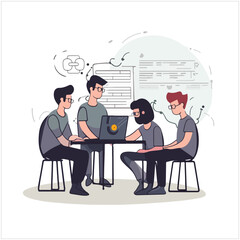 Team Writes Code Programming For App Or Website