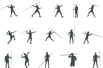 Fototapeta na wymiar Javelin thrower silhouette, Javelin thrower SVG, Javelin thrower vector