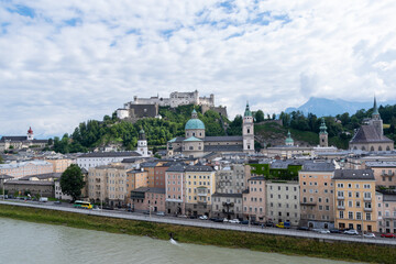 Fototapeta na wymiar Salzburg in summer with clouds, Austria