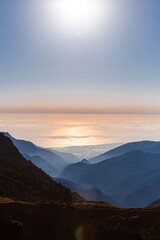 sunset over the mountains