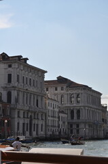Fototapeta premium a magical Venetian street with tiny houses and canals with the sea