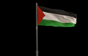 Flag of Palestine - Jerusalem, Palestine 3D Image
