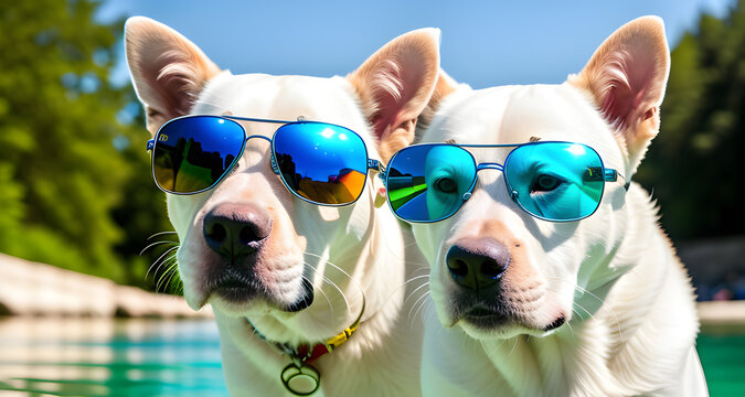 Chien vacancier.En vacances avec ses patrons.Concept chien heureux &agrave; la montagne.IA g&eacute;n&eacute;rative.