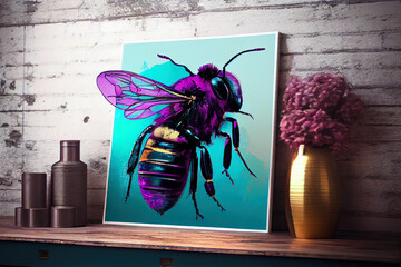 Beautiful bee in purple til tones