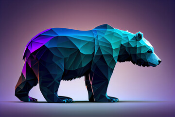 Beautiful bear in purple til tones