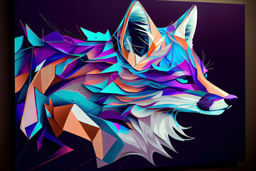 Beautiful fox in purple til tones