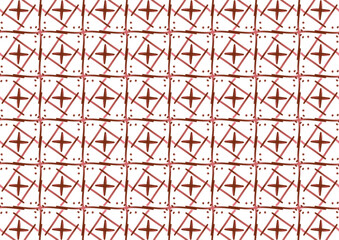Cross square little dots brown color