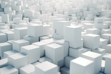 Empty 3D cubes isolated on white background. Generative AI